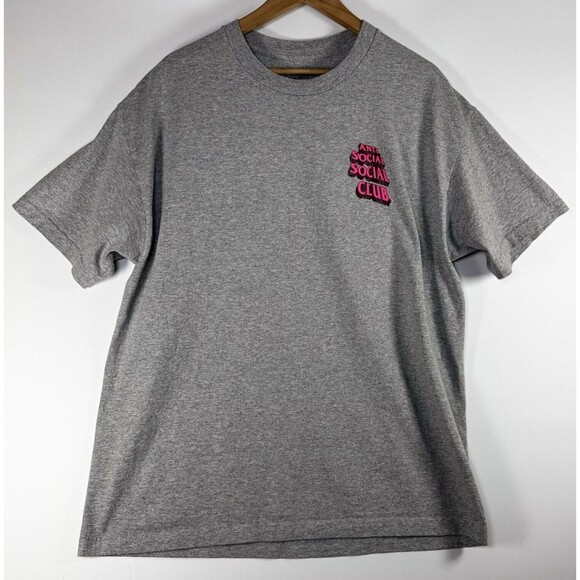 Anti Social Social Club Gray T Shirt Men Extra Large Snake Print Logo Streetwear - Picture 1 of 7
